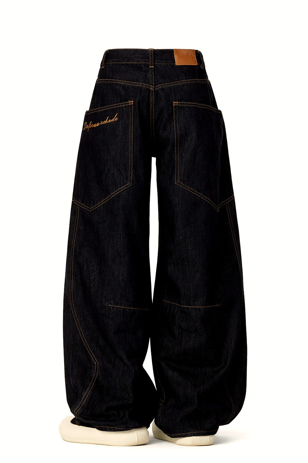 Y2K Contrast Stitch Baggy Denim Pants