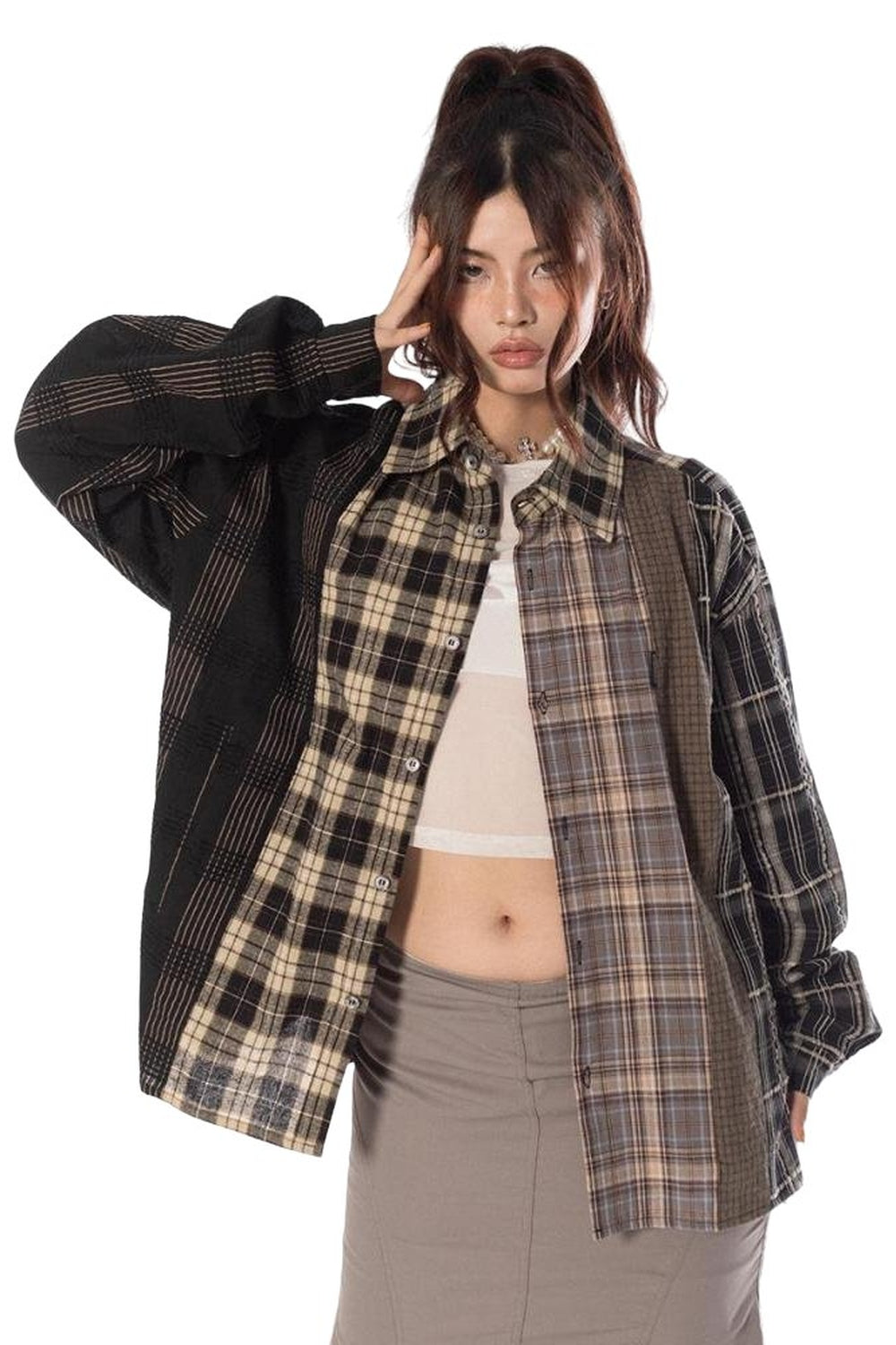 Y2k 90s Grunge Plaid Shirt