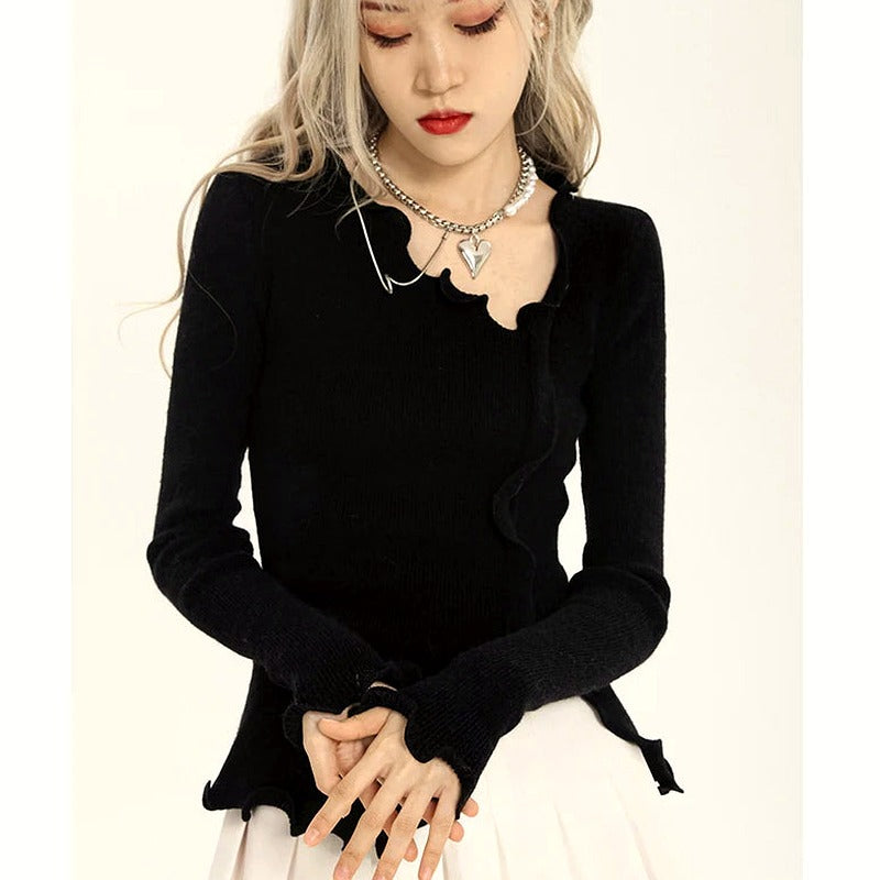 Soft Wave Ruffle Cardigan