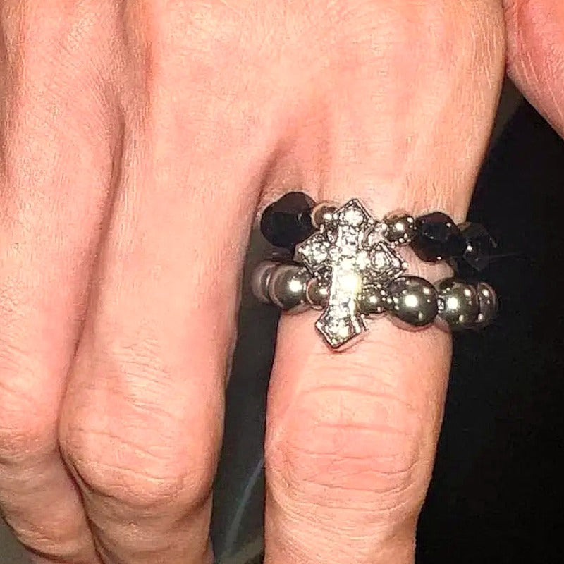 Grunge Faith Beaded Ring