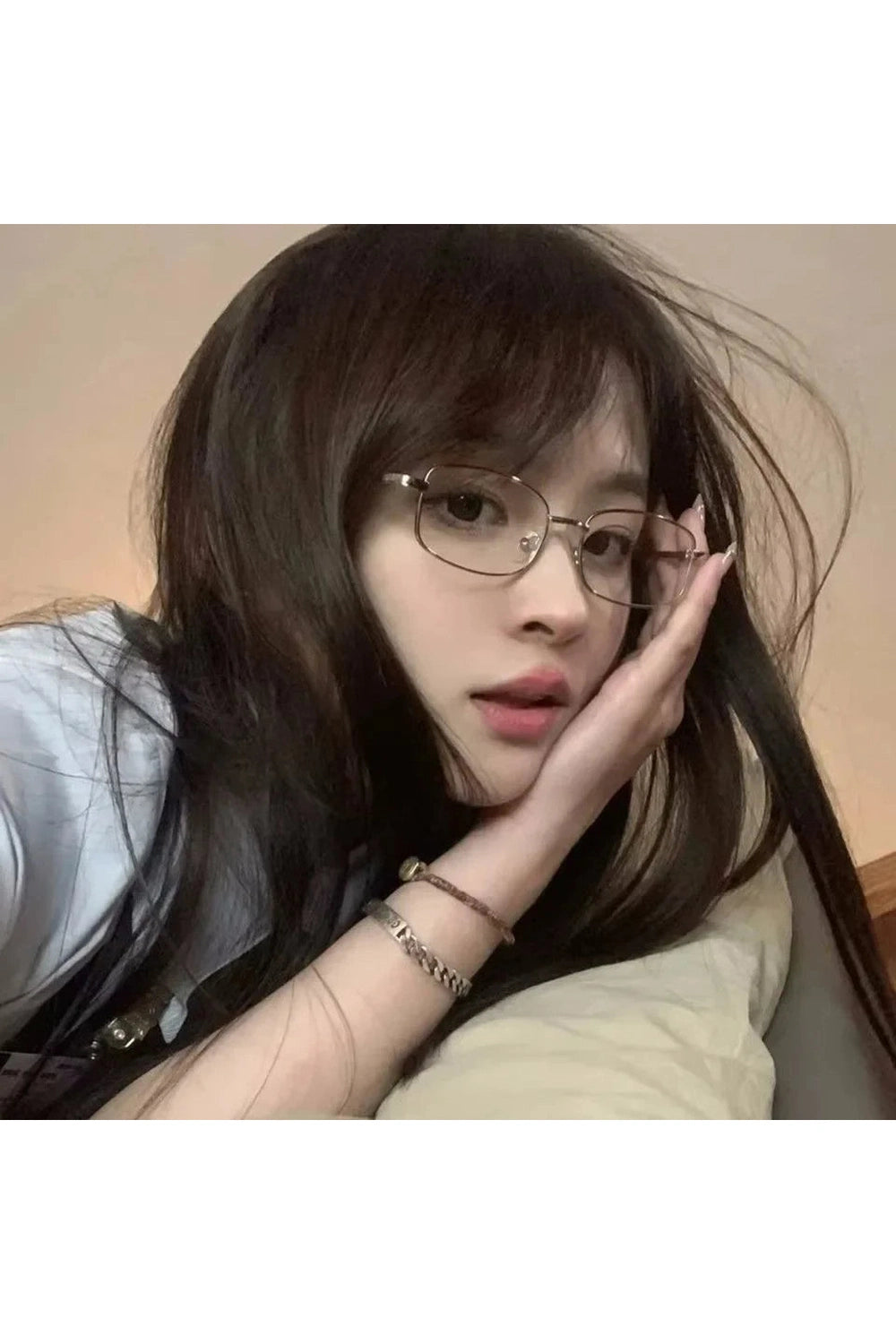 Y2k Harajuku Small Square Frame Glasses Women Retro Metal Eyeglasses Clear Reading Spectacle Blue Light Blocking Eyewear