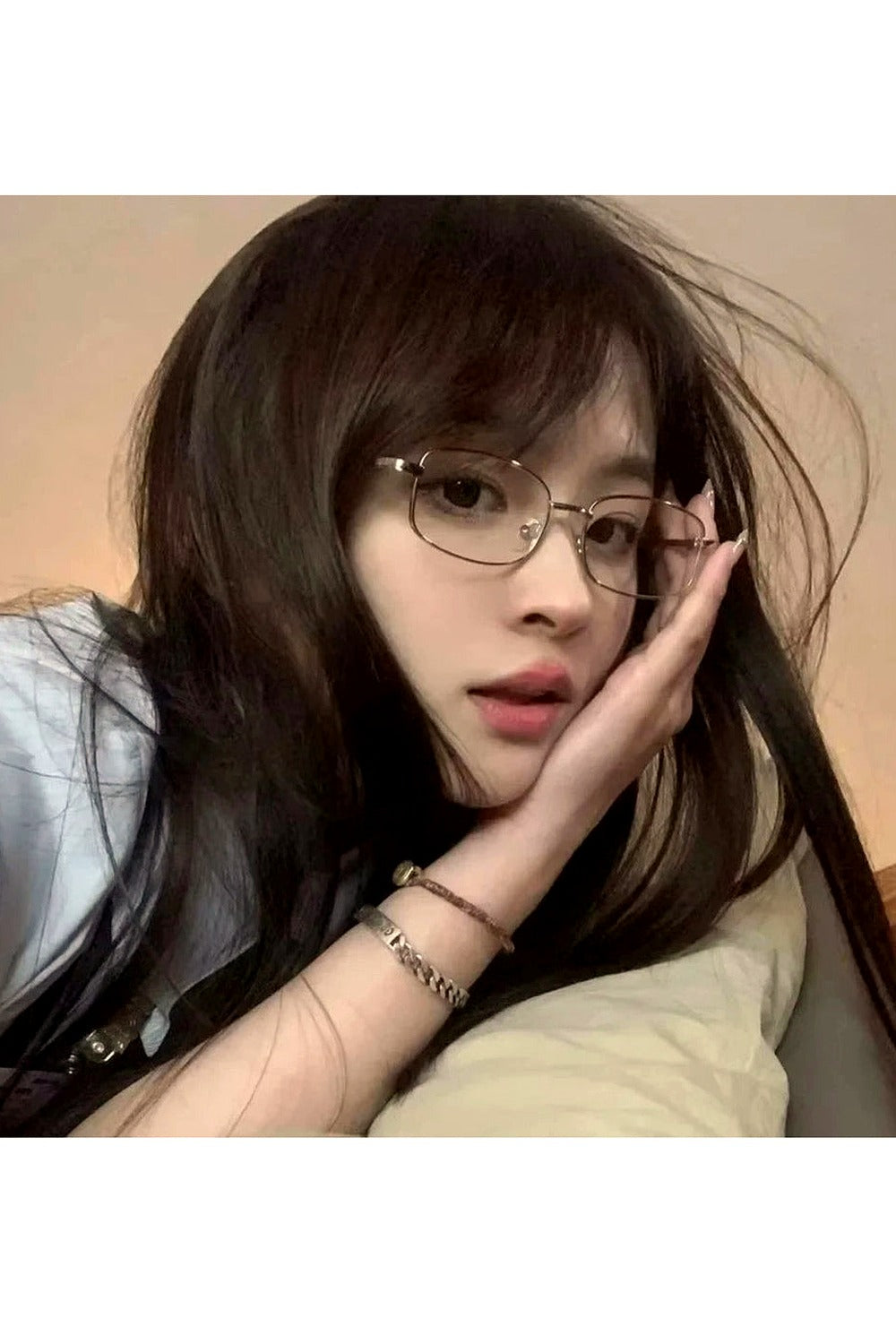 Y2k Harajuku Small Square Frame Glasses Women Retro Metal Eyeglasses Clear Reading Spectacle Blue Light Blocking Eyewear
