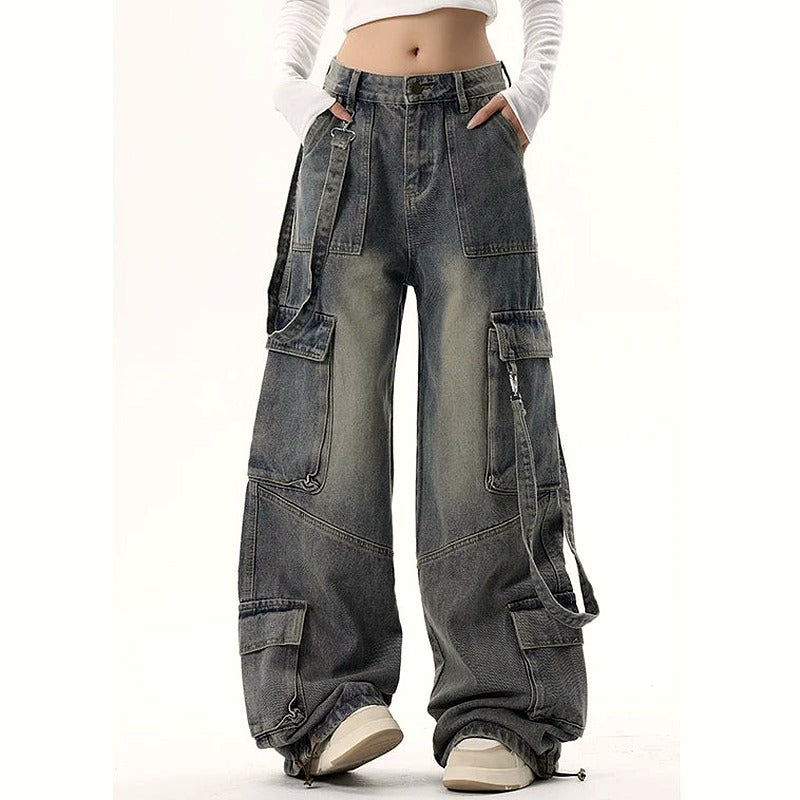 Extreme Wide-Leg Cargo Jeans