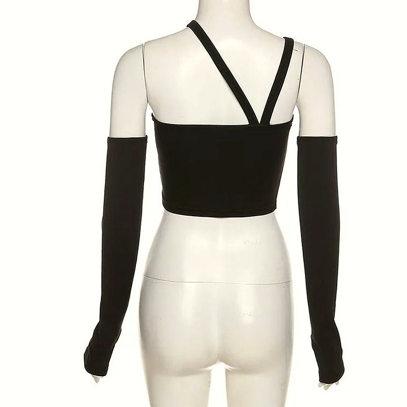 Midnight Cutout Baddie Crop Top
