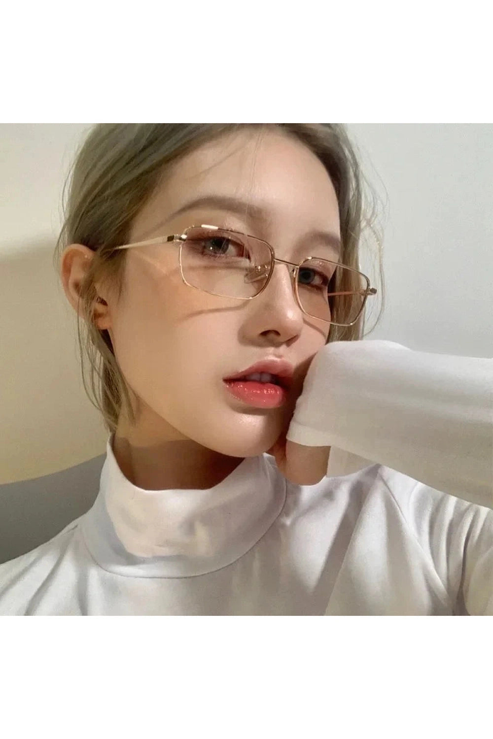 Y2k Harajuku Small Square Frame Glasses Women Retro Metal Eyeglasses Clear Reading Spectacle Blue Light Blocking Eyewear