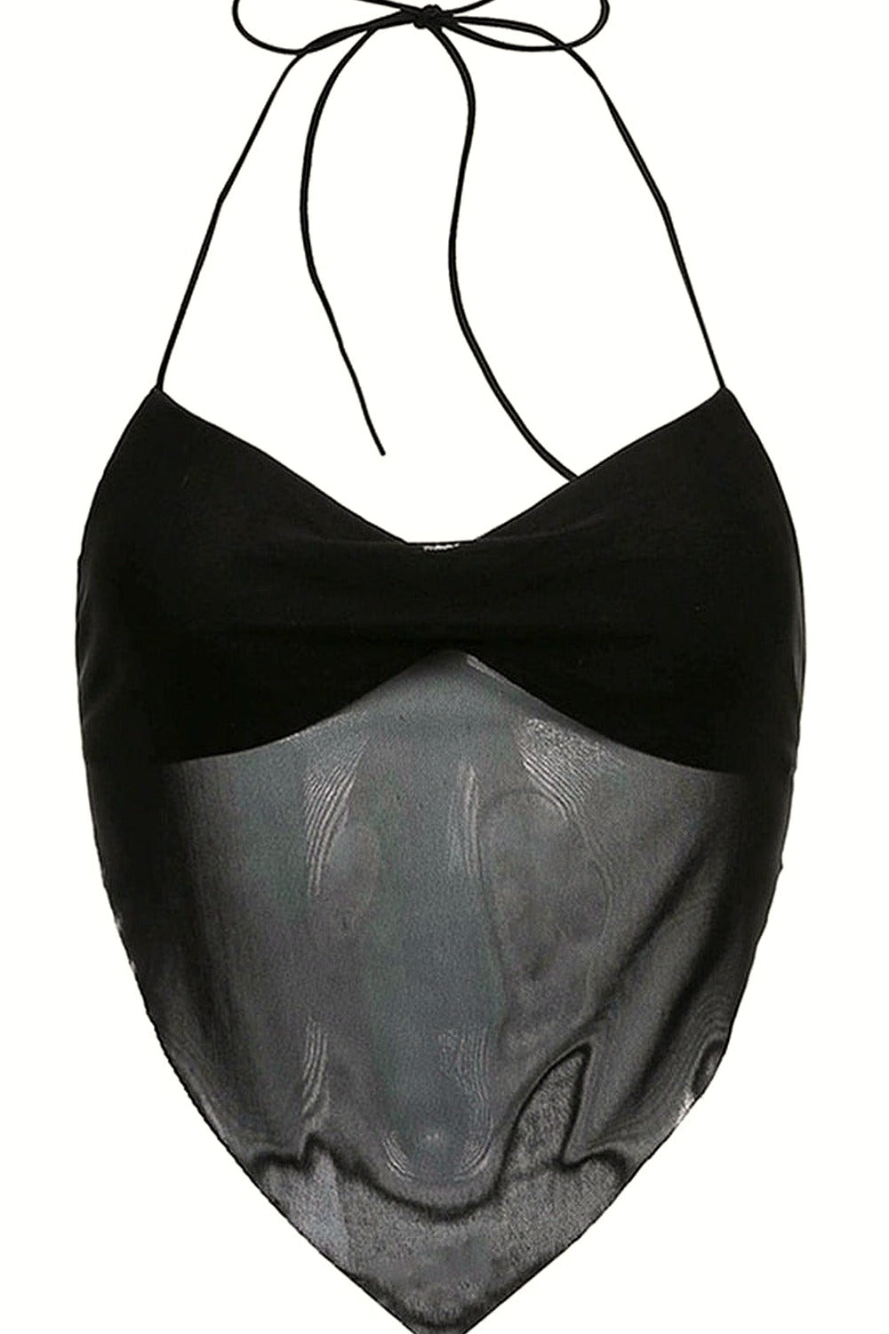 Y2k Transparent Mesh Halter Crop Top