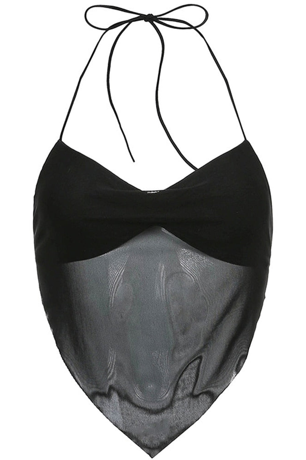 Y2k Transparent Mesh Halter Crop Top