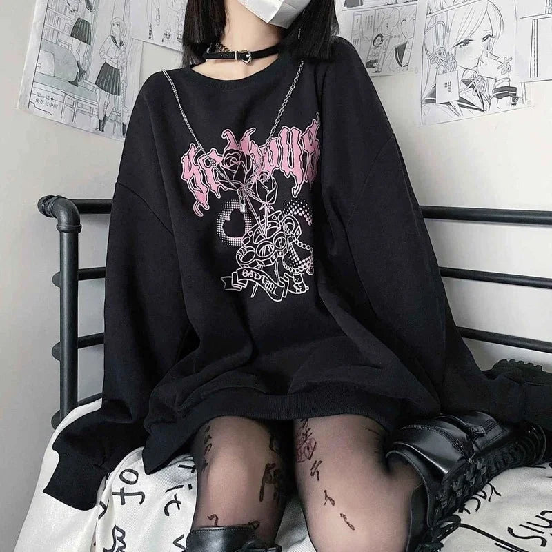 Badgirl Graphic Oversized Sweatshirt