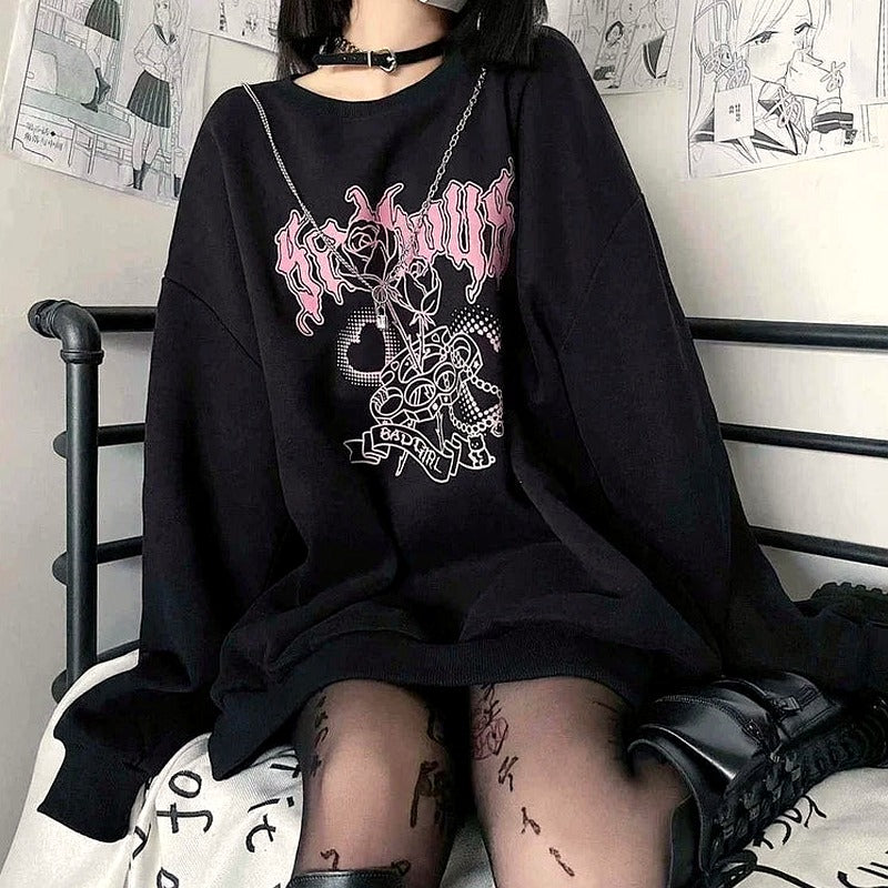 Badgirl Graphic Oversized Sweatshirt