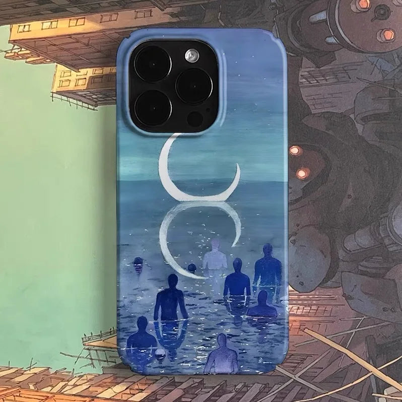 Ocean Moonlit Figures iPhone Case