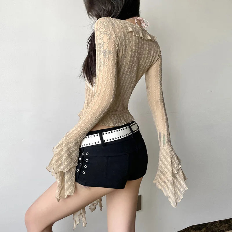 Lace Flare Witchcore Blouse