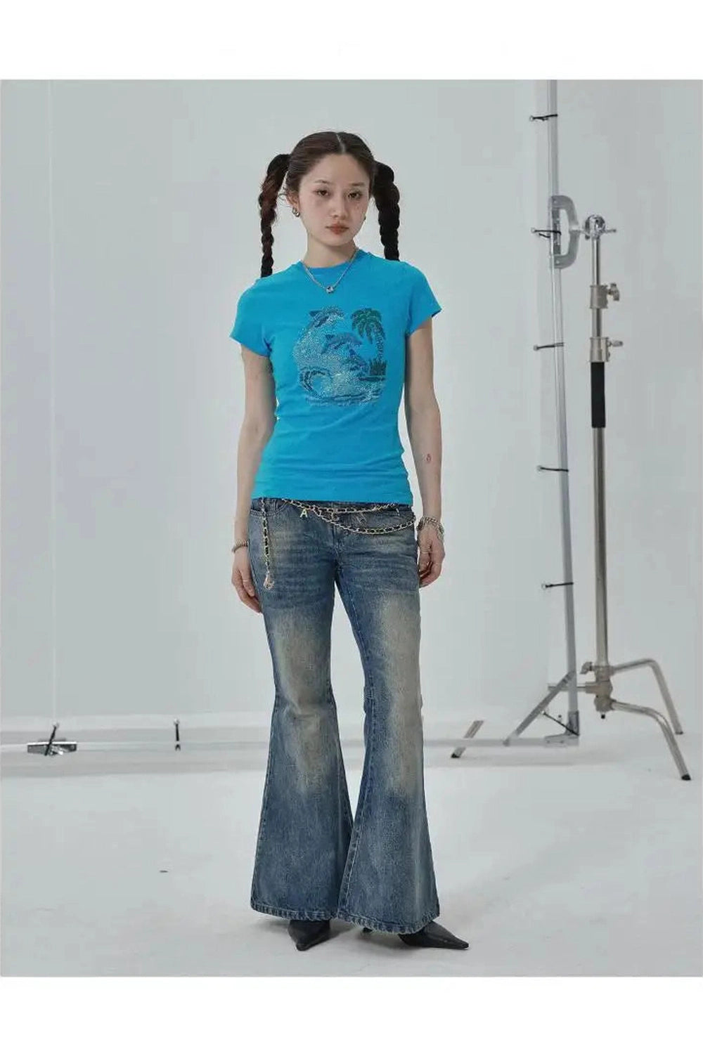 Tropical Wave Rhinestone Top