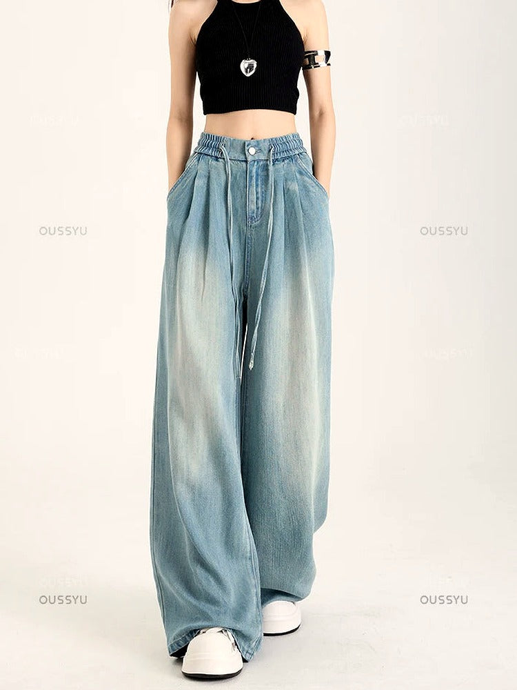 Ocean Drift Pleated Wide Jeans