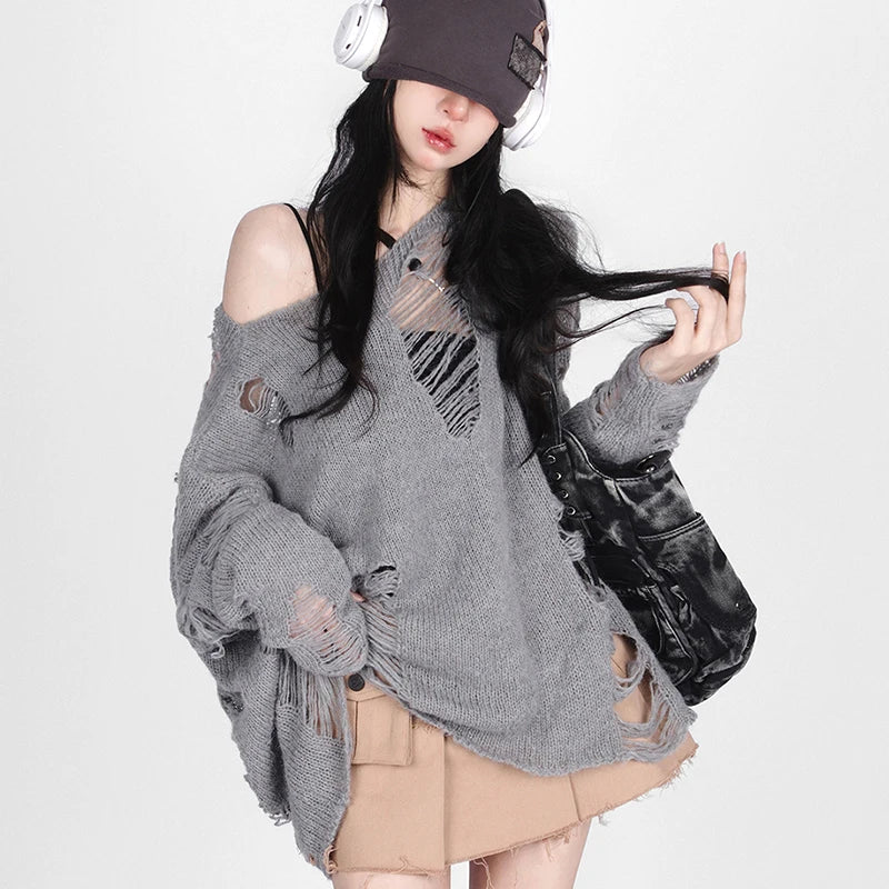 Shattered Threads Distressed Sweater