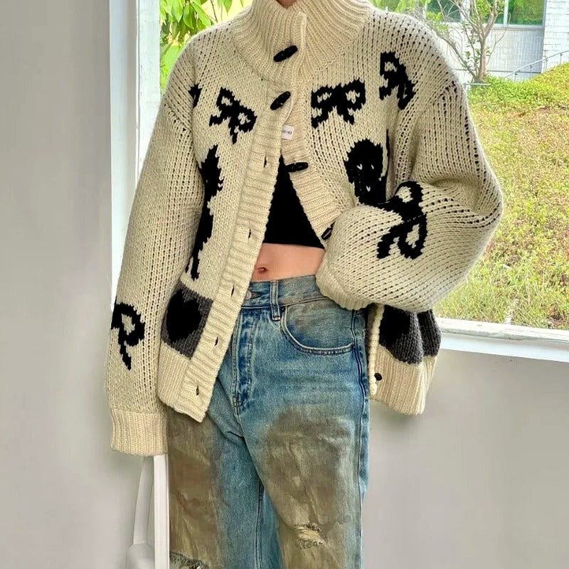 Heart & Skull Knit Cardigan