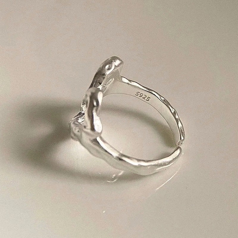 Smält Hjärta Silverring