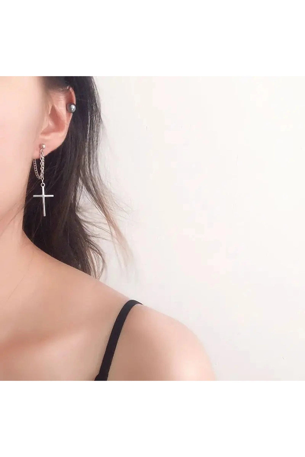 Y2k New Sweet Cool Wind Cross Twist Earrings Women Temperament Metal Chain Creative Geometric Earring Party Jewelry Gift