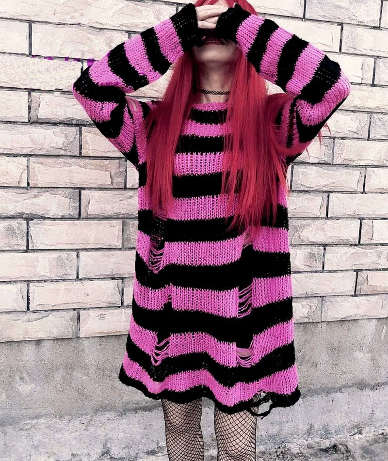 Grunge Candy Striped Sweater