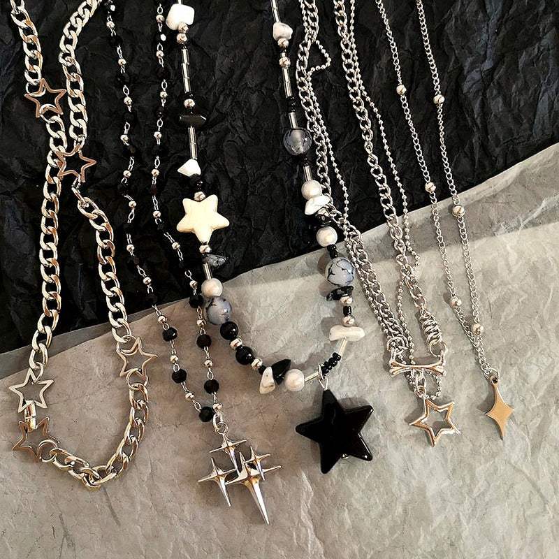 Cosmic Noir Layered Necklace Set