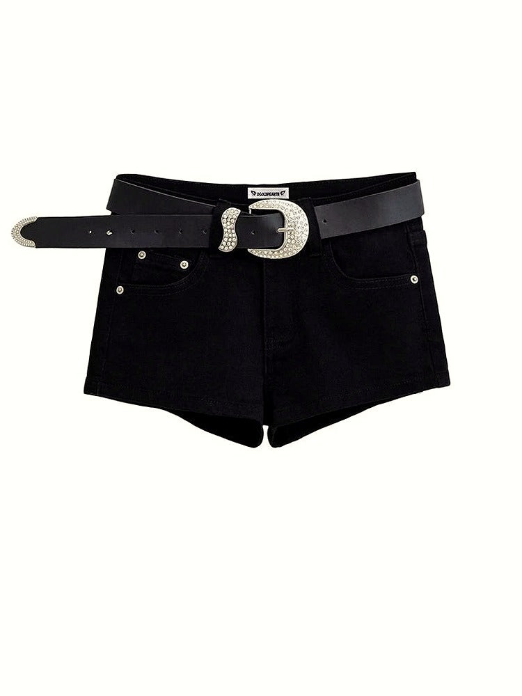 Midnight Glam Belted Shorts
