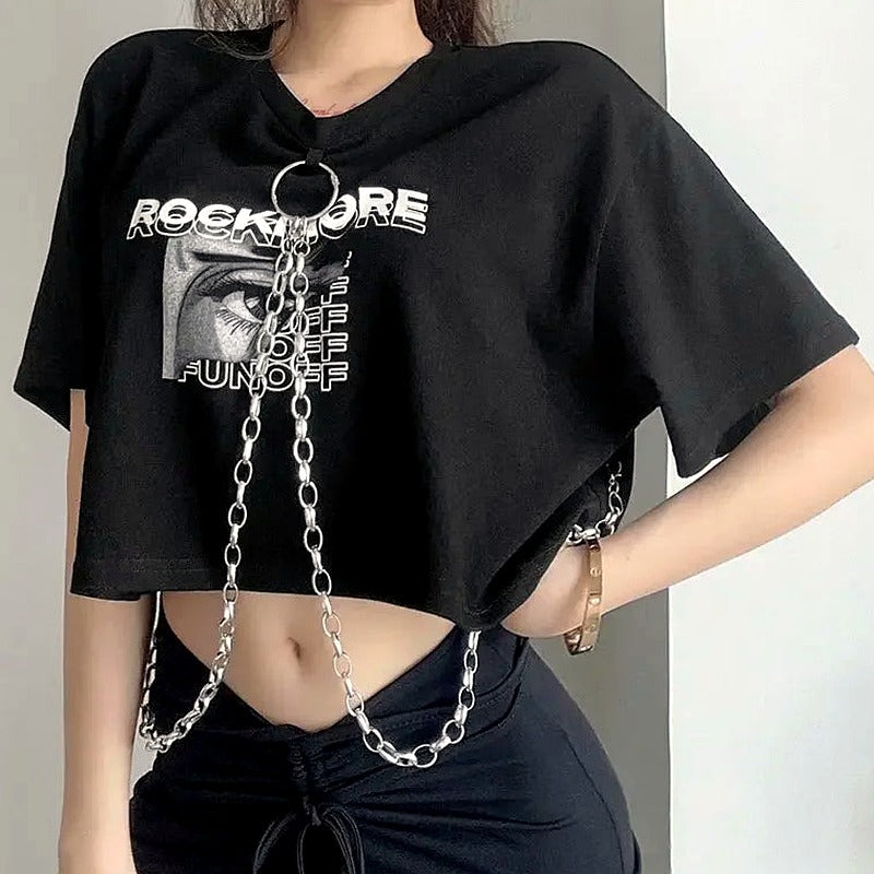 Grunge Link Statement Crop Top