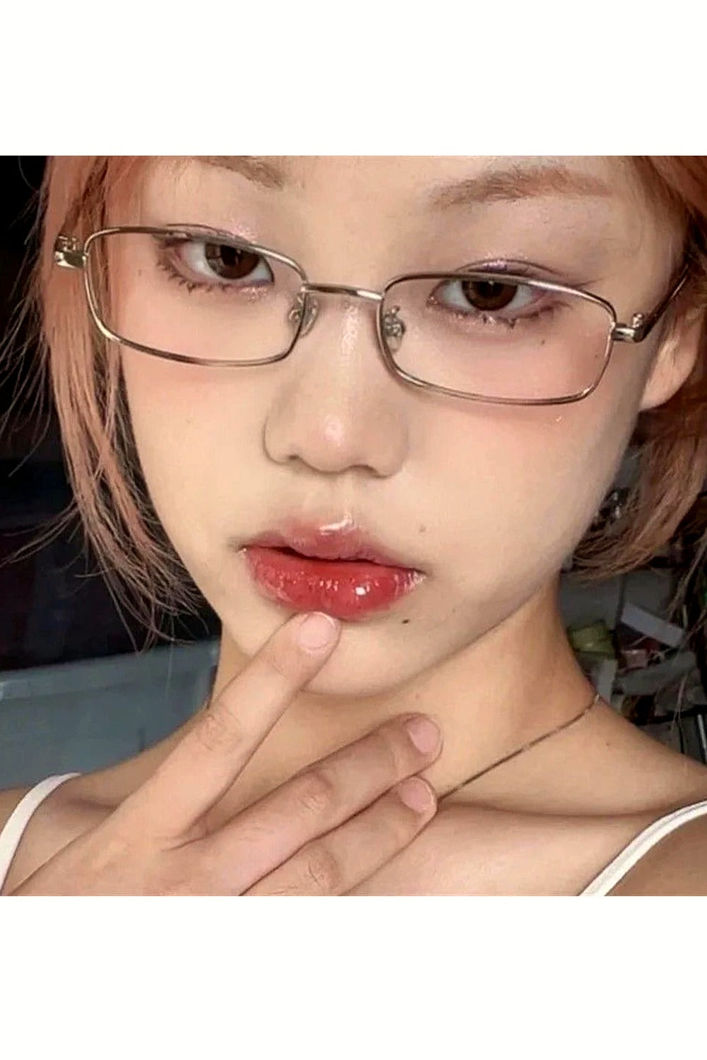 Y2k Harajuku Small Square Frame Glasses Women Retro Metal Eyeglasses Clear Reading Spectacle Blue Light Blocking Eyewear