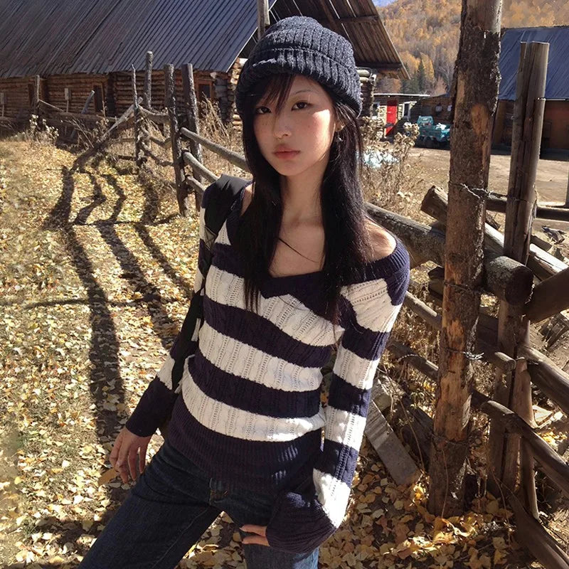 Autumn Stroll Striped Sweater
