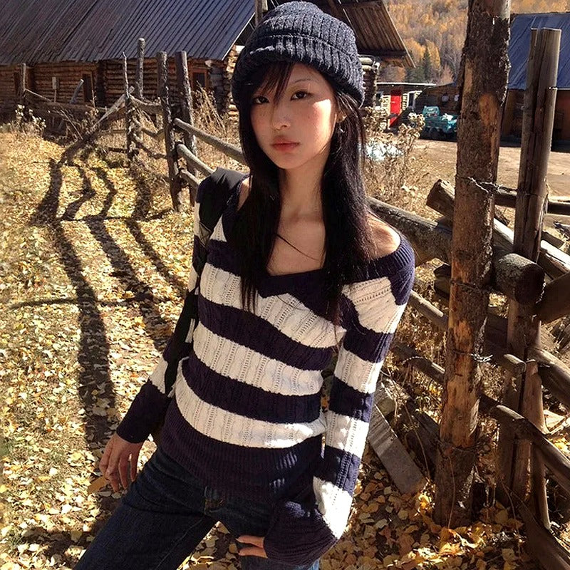 Autumn Stroll Striped Sweater