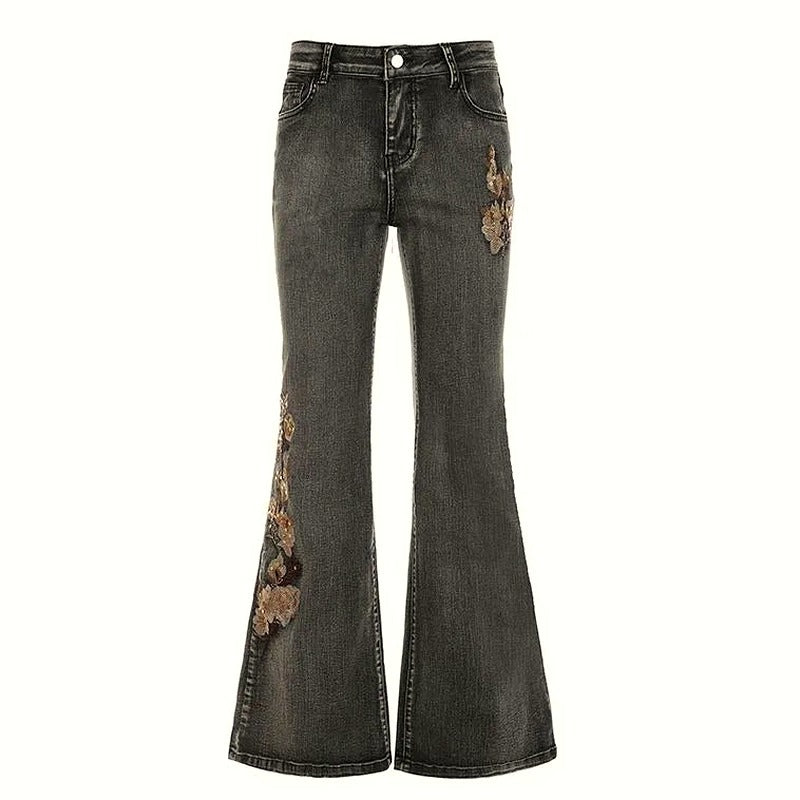 Midnight Bloom Flare Jeans