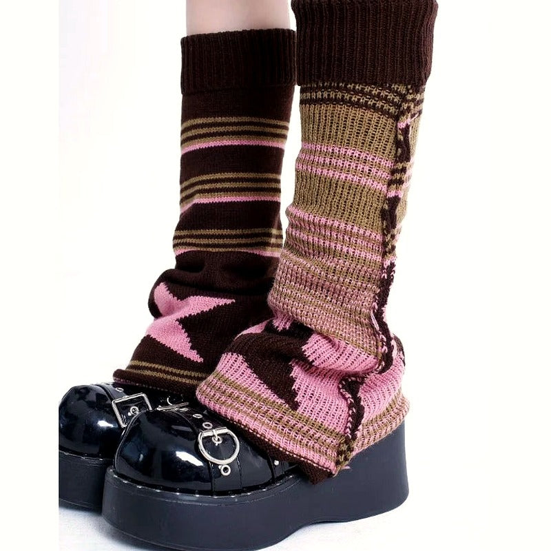 Retro Grunge Strick Beinwärmer