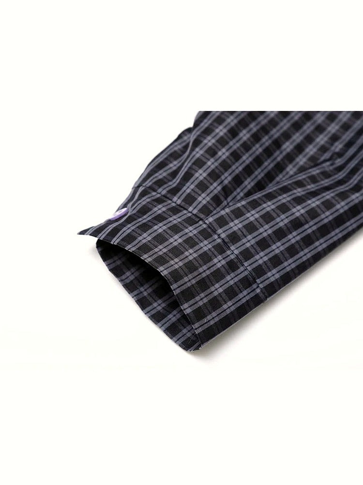 Plaid Bow Accent Shirt