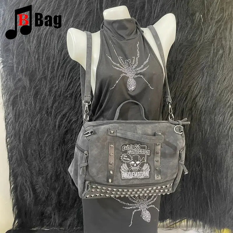 Dead Conviction Studded Shoulder Bag