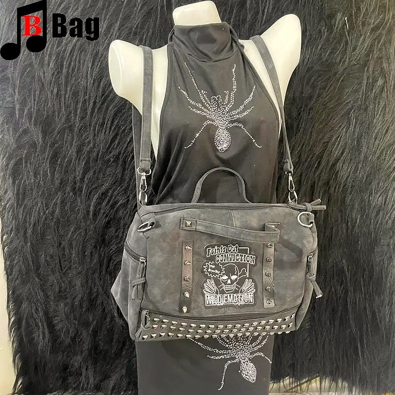Dead Conviction Studded Shoulder Bag