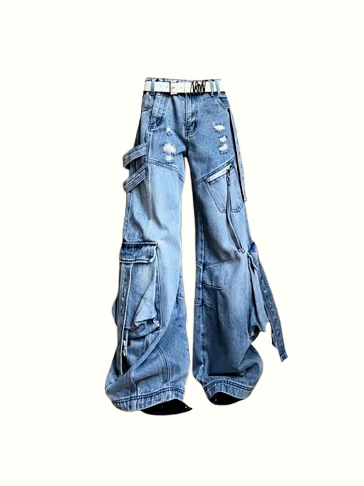 Y2K Oversized Pocket Flare Jeans
