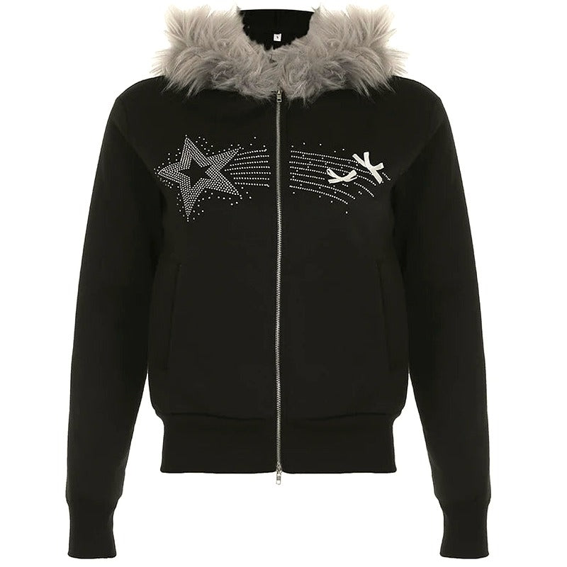 Stardust Glow Fur Hoodie