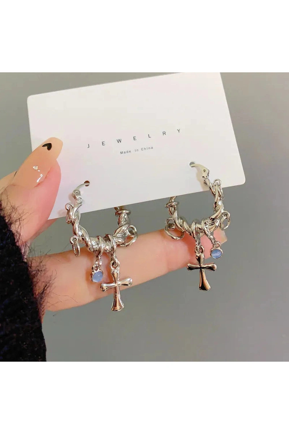 Y2k New Sweet Cool Wind Cross Twist Earrings Women Temperament Metal Chain Creative Geometric Earring Party Jewelry Gift