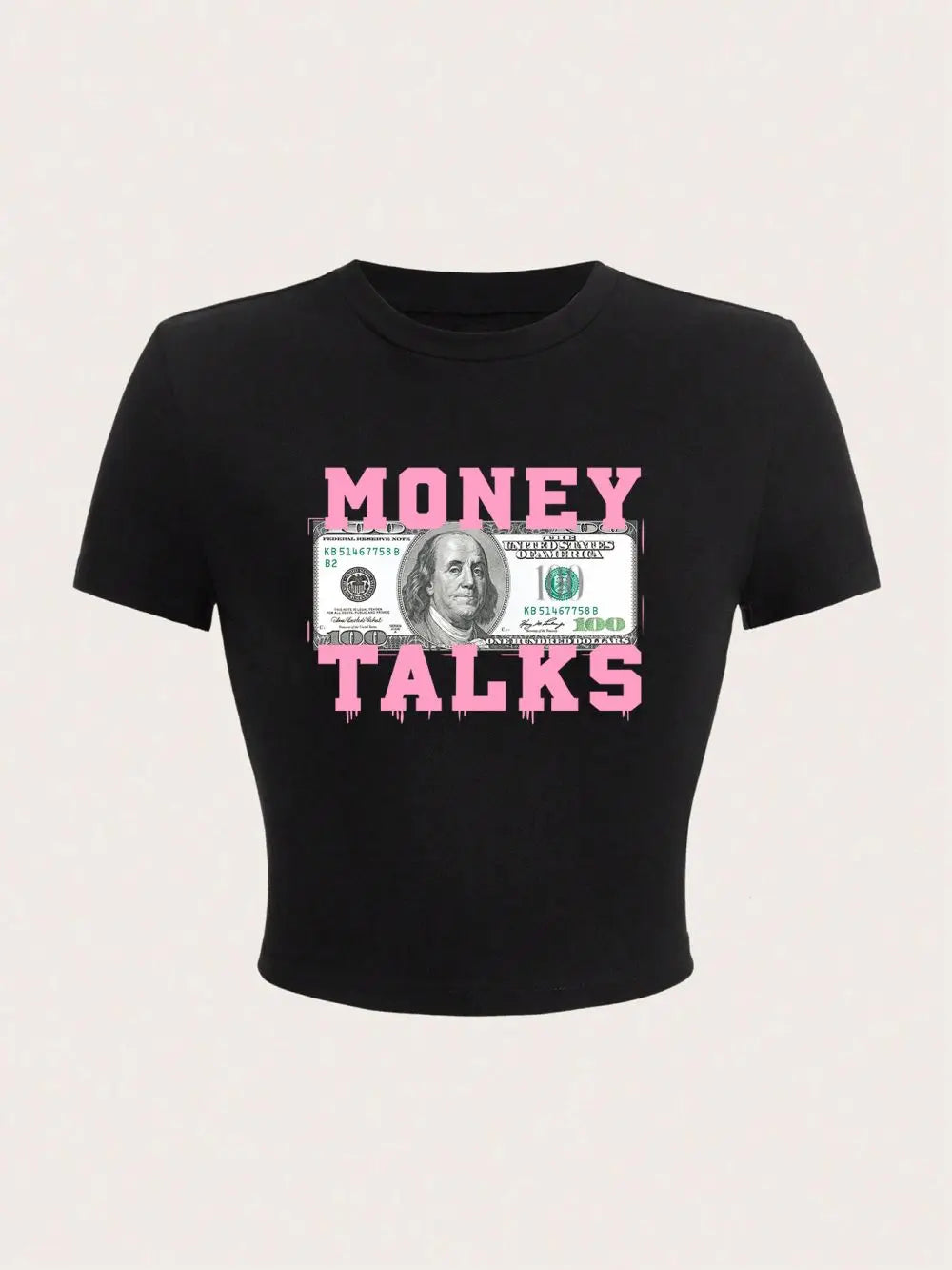 Money Talks Grafisk Crop Top