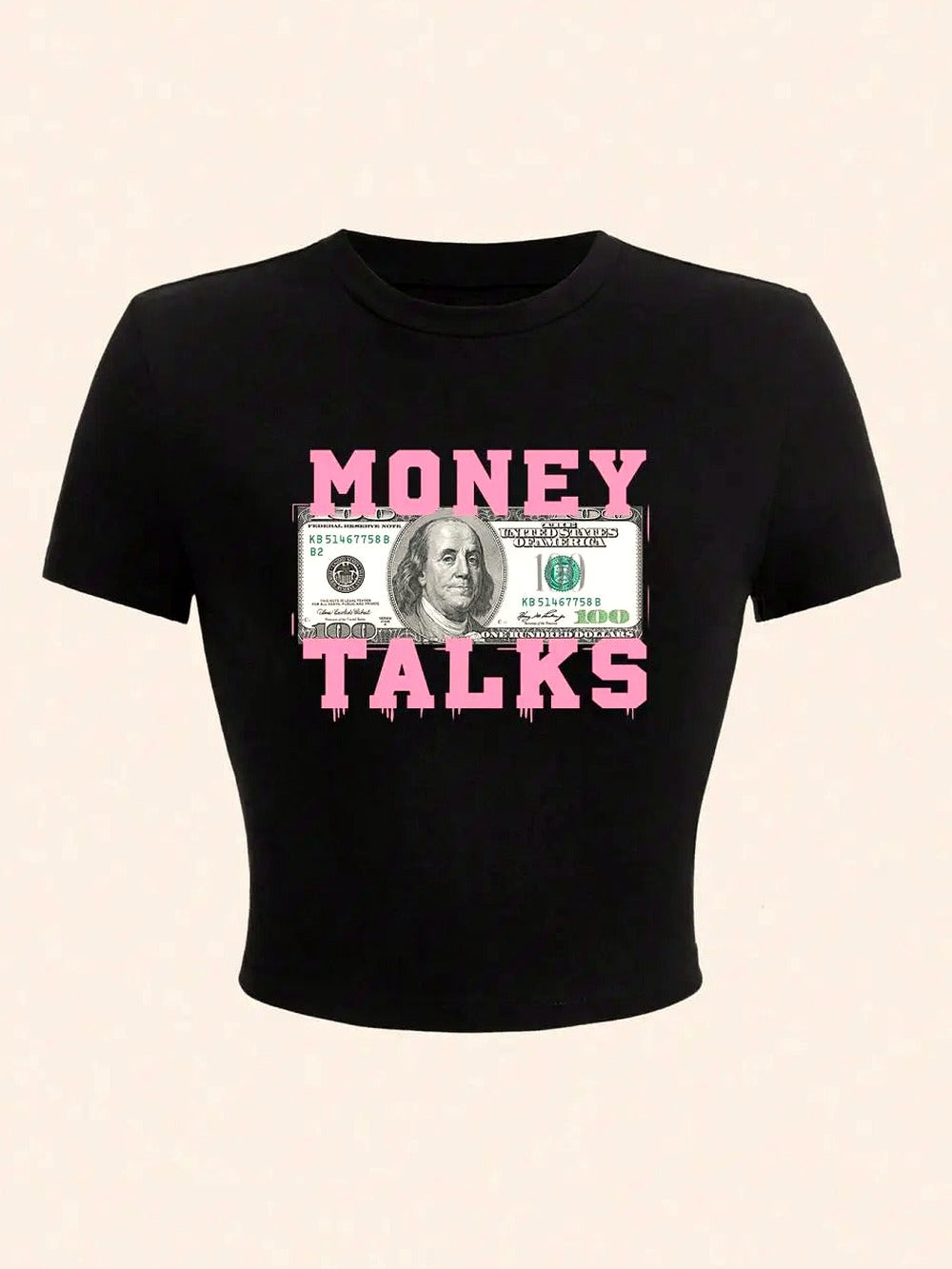 Money Talks Graphic Crop Top