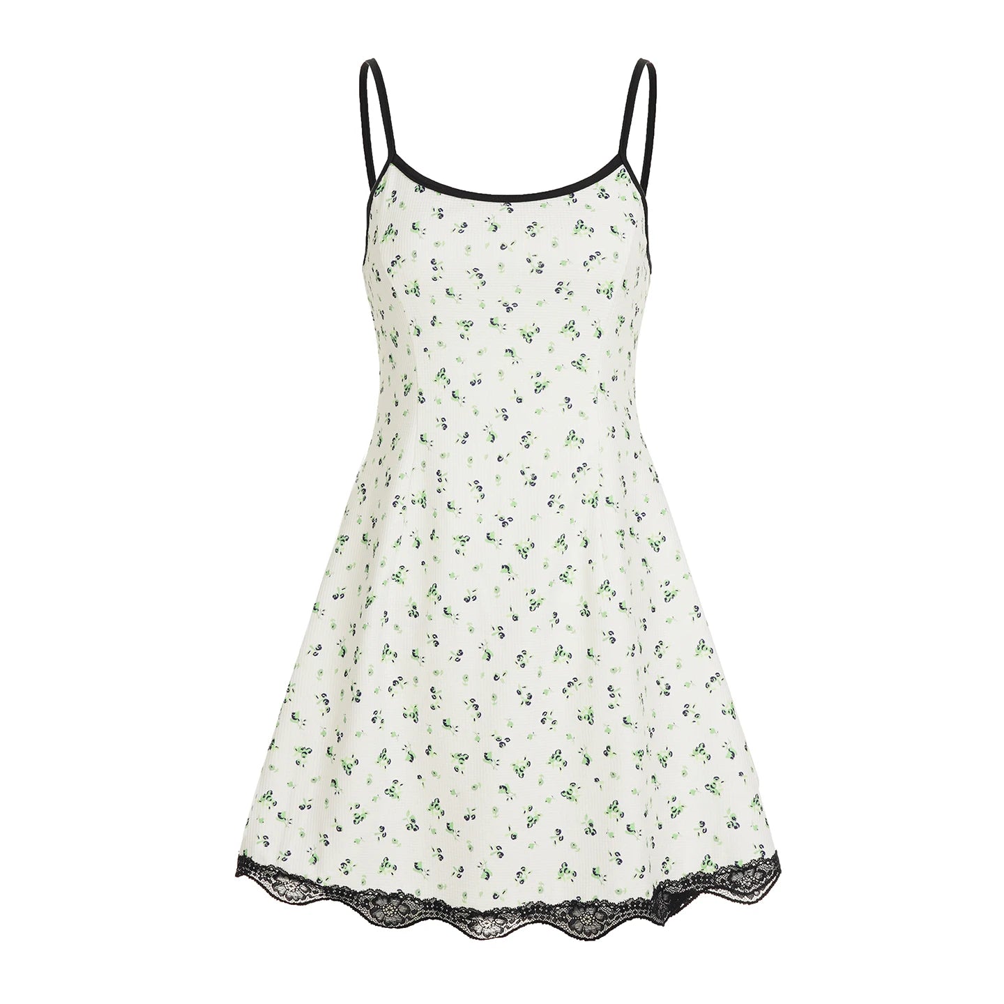 Y2K Ditsy Floral Lace-Trim Mini Dress