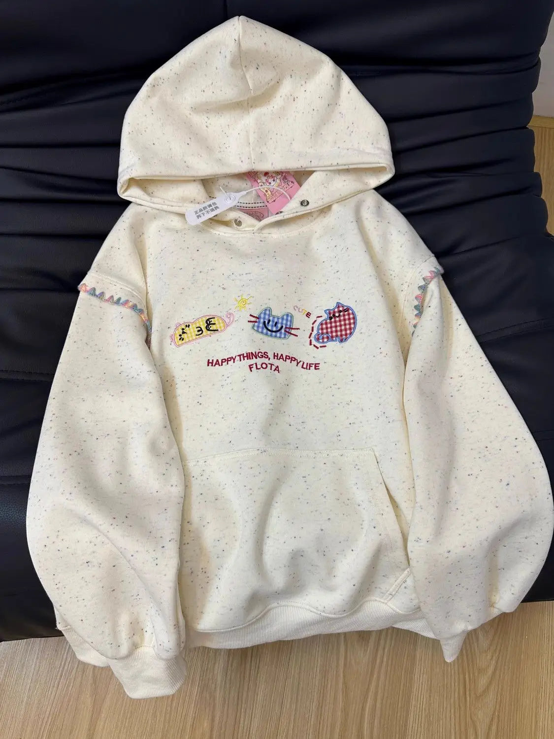 Kapuzenpullover mit Katzen-Patch