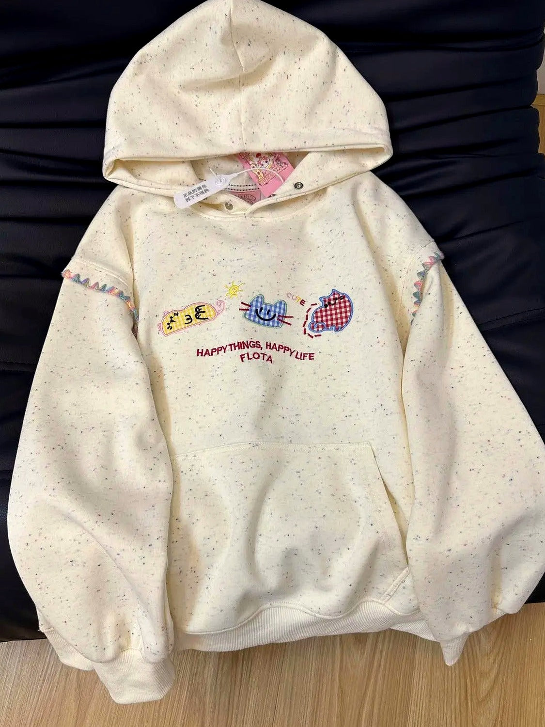 Kapuzenpullover mit Katzen-Patch