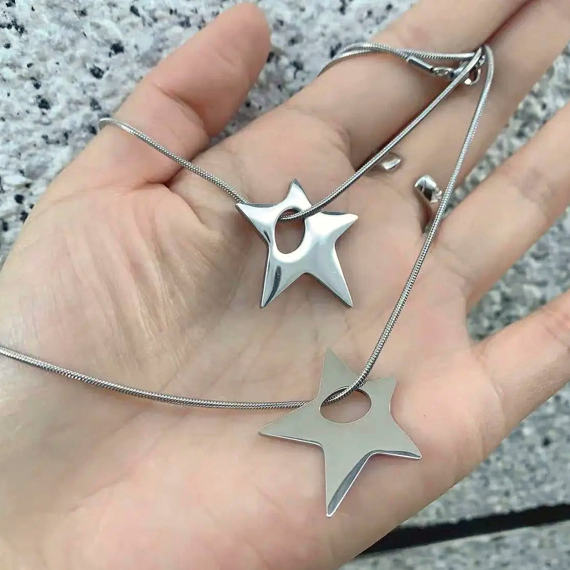 Silver Shuriken Ninja Necklace