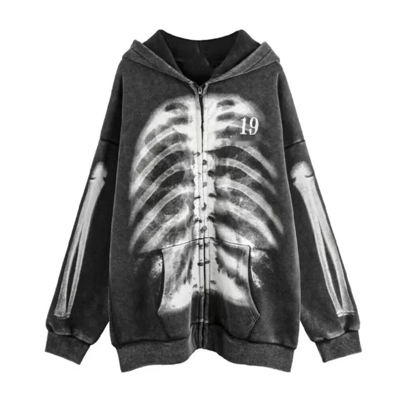 X-Ray Gothcore Skelett Hoodie