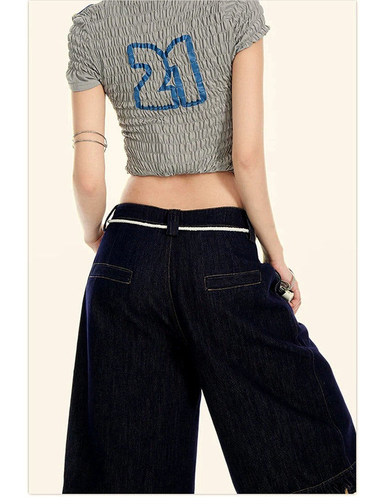 Sailor Frill Denim Shorts