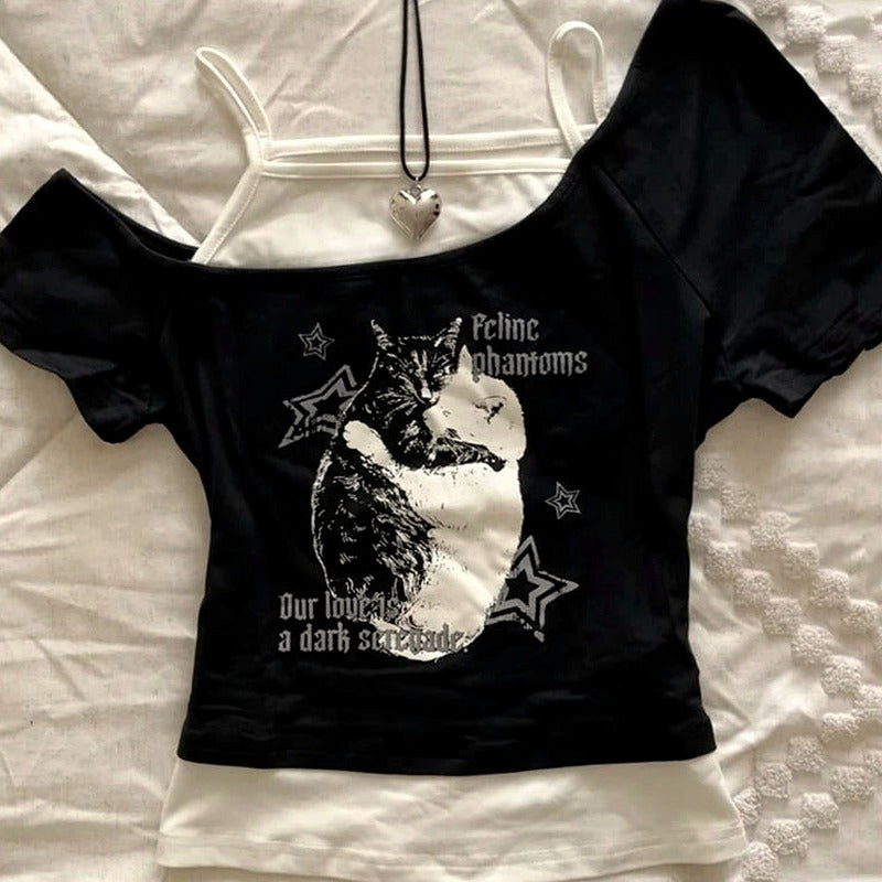Starry Haunt Off-Shoulder Top