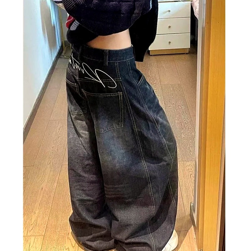 Midnight Graffiti Baggy Jeans