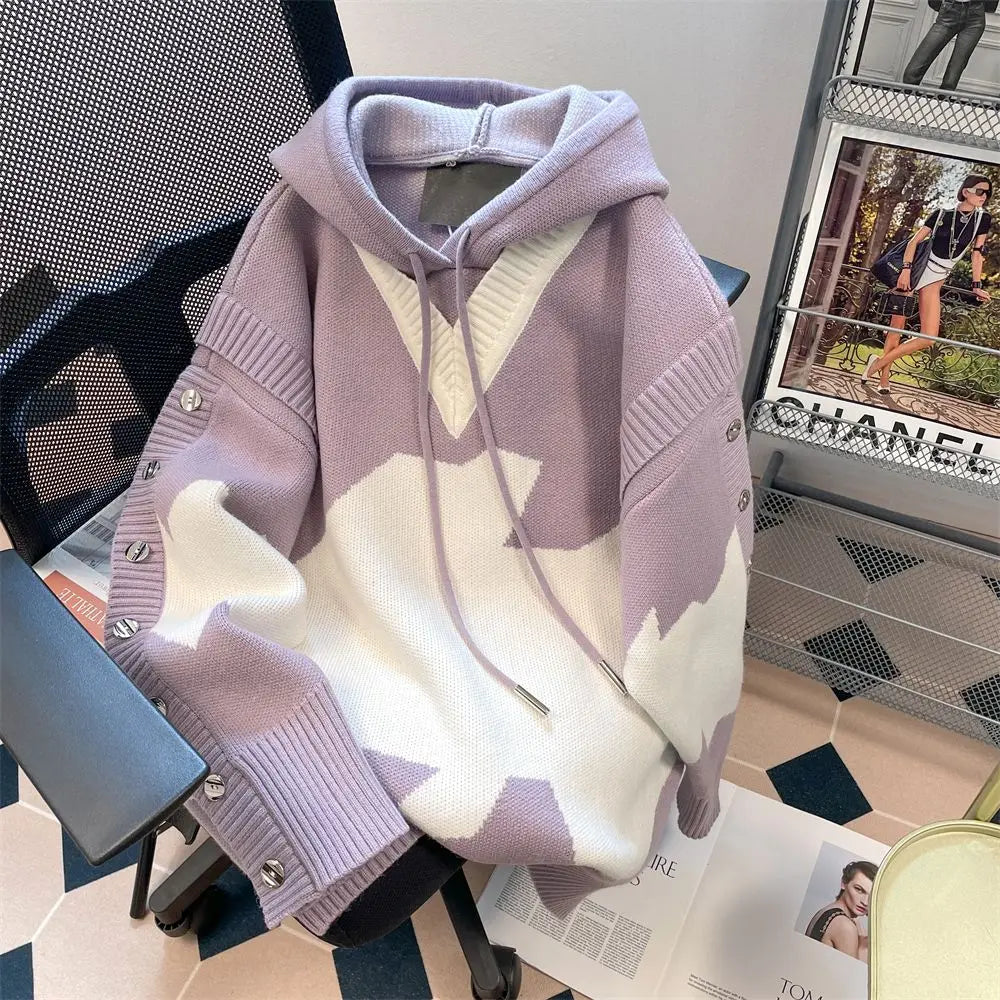 Lavender Dream Strick-Hoodie