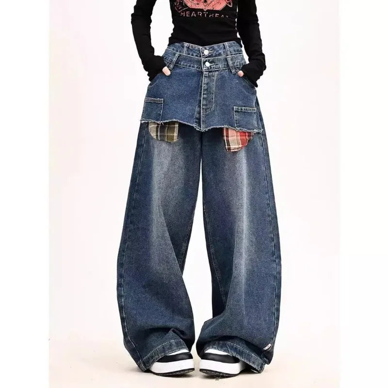 Plaid Clash Statement Jeans