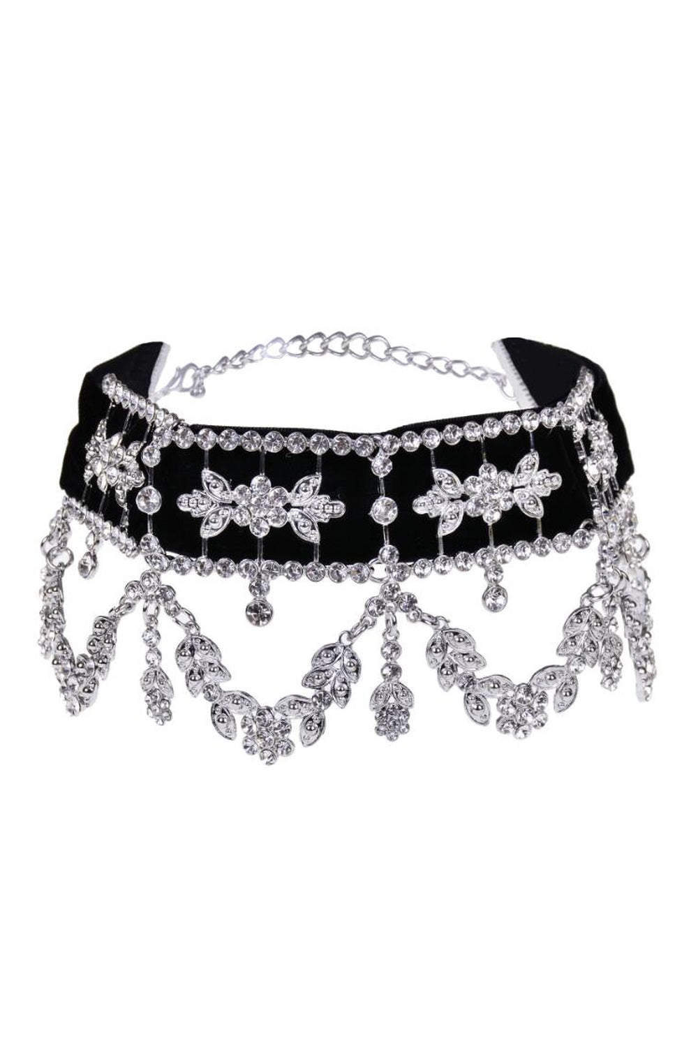 Y2k Aesthetic Rhinestone Flower Necklace