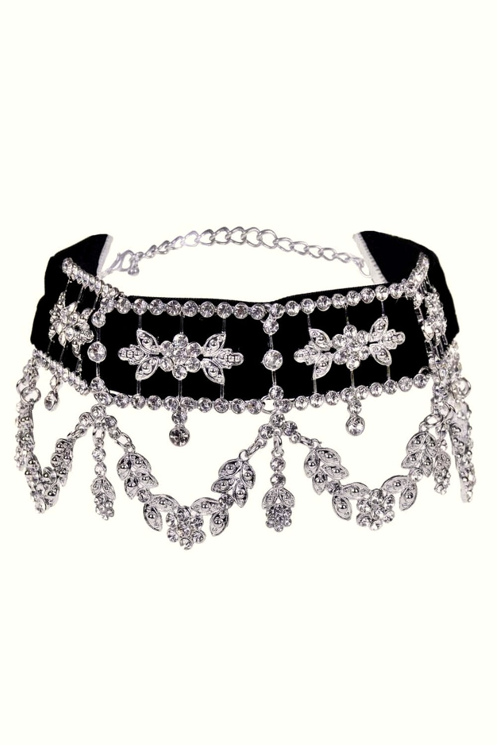 Y2k Aesthetic Rhinestone Flower Necklace